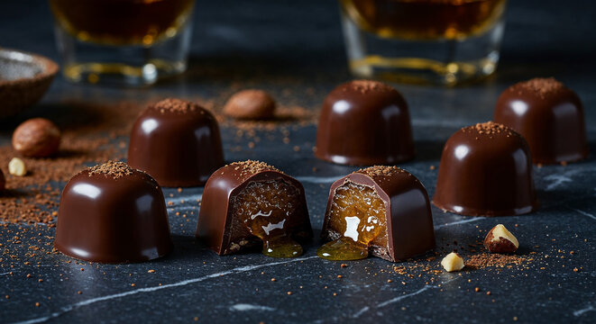 boozy chocolate pralines