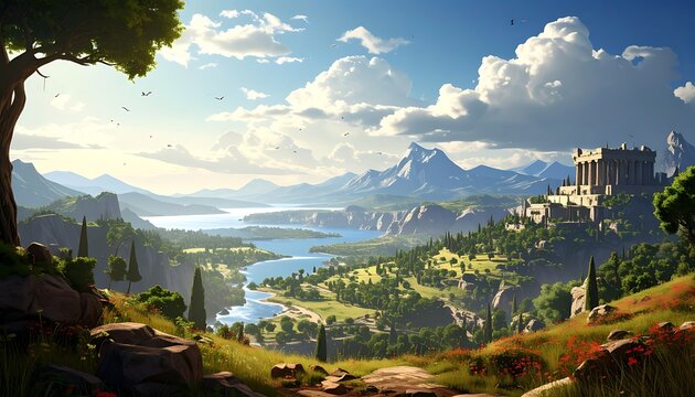 Ancient vista with ruins