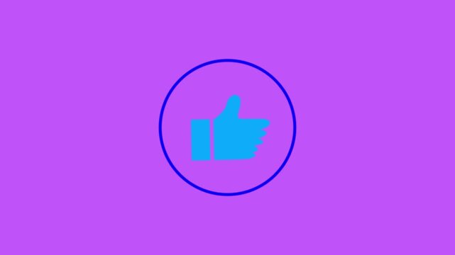 Interactive Thumbs Up Icon with Mouse Cursor Click Animation 