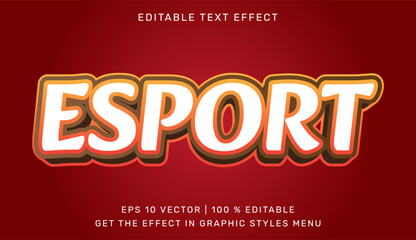 A vibrant esport logo with editable text effect on a dark red background © Md
