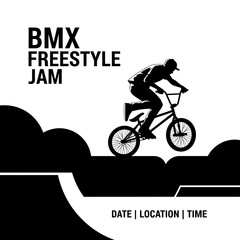 Naklejka premium Thrilling BMX Freestyle Event Announcement: Witness Skill and Agility in Motion Across the Venue