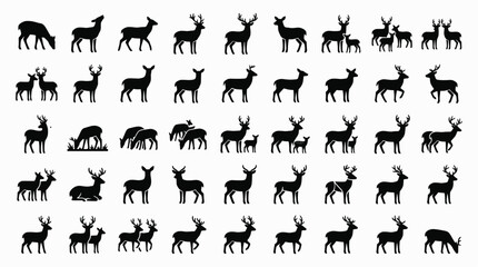 Fototapeta premium Minimalist animal silhouettes in varied designs and patterns 