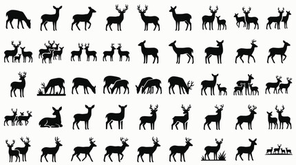 Fototapeta premium Minimalist animal silhouettes in varied designs and patterns 