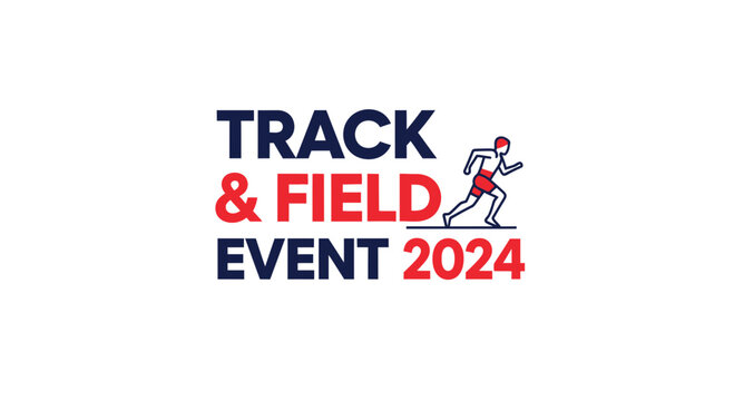 Track And Field Event Announcement Banner For 2024 Olympic Games Or National Competition