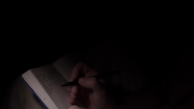 Man Journaling at Night for Self Help and Depression