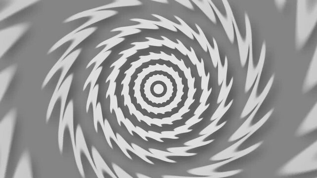 Abstract spiral vortex background animation, Abstract vortex with concentric spiral rings and blurred radial motion