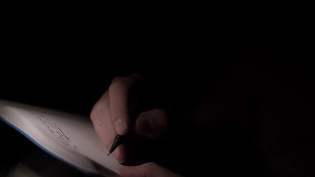 Man Journaling at Night for Self Help and Depression
