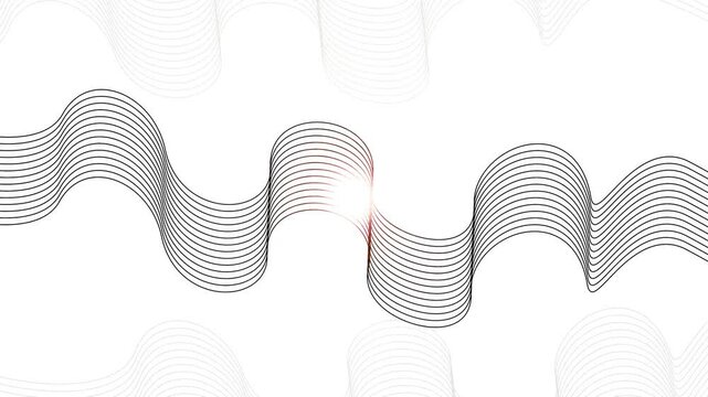 Flowing wave lines with central flare abstract background animation