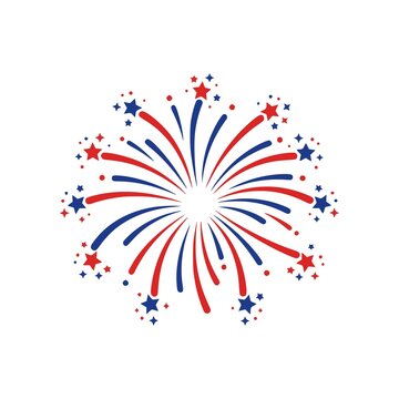 Minimal fireworks burst vector with stars and radial lines. Clean festive design ideal for celebration, holidays, events, banners, and promotional graphics.