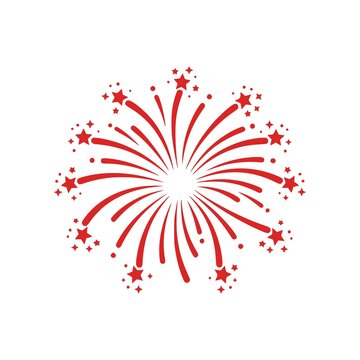 Minimal fireworks burst vector with stars and radial lines. Clean festive design ideal for celebration, holidays, events, banners, and promotional graphics.