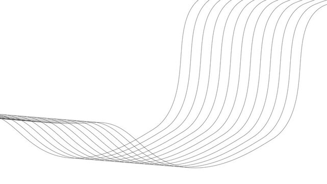 Minimalist wave lines background animation, Creating abstract ribbon-like curves and crossings