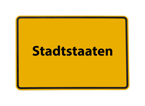 Schild Stadtstaaten gelb freigestellt