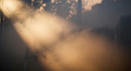 Fototapeta premium Sunlight beams through atmospheric smoke creating abstract visual effects