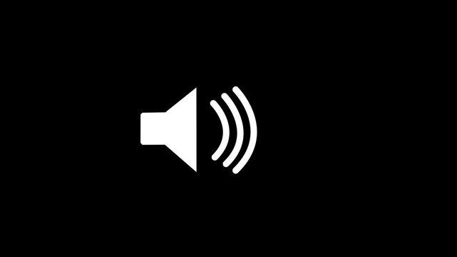 Audio Speaker Volume Animation Microphone Voice Sound Icon Loop Black Background 4K