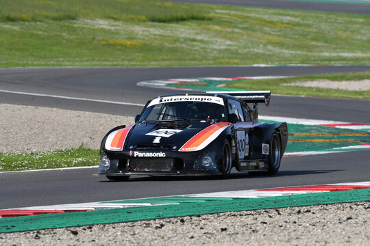 Scarperia, Italy - April 5th 2024: Porsche 935 K3 year 1980 in action during Mugello Classic 2024 at Mugello Circuit in Italy.