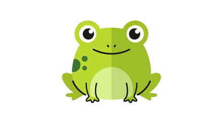 Obraz premium A cute cartoon green frog sitting.