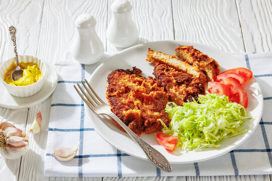 Traditional Polish gluten free pork kotlet schabowy