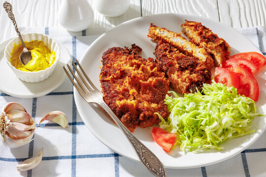 Traditional Polish gluten free pork kotlet schabowy