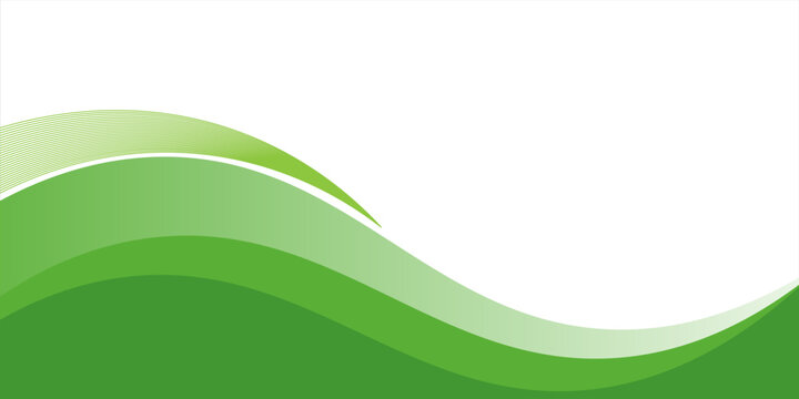 Green banner, abstract green background with wave. vector