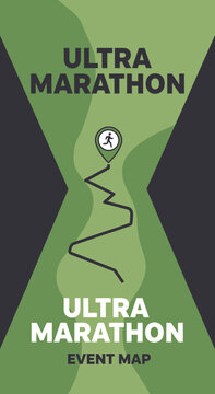 Ultra Marathon Event Map Graphic Design For Runners Endurance Race