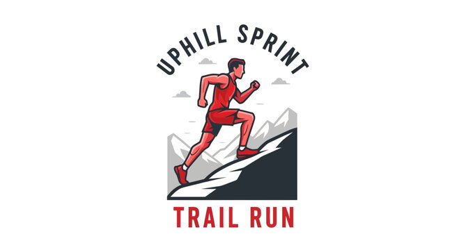 Uphill Sprint Trail Run Depicting Endurance And Peak Performance Towards Success