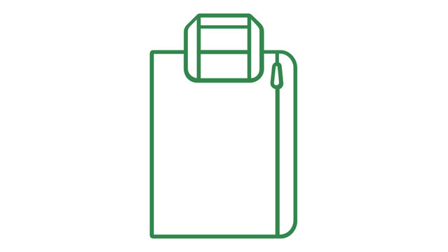 Green fanny pack line icon vector illustration, minimalist waist bag design for travel and fashion accessories. Scalable flat graphic for web, mobile apps, and user interface design projects.