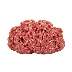 Obraz premium Freshly formed raw ground beef patty ready for cooking isolated on transparent background