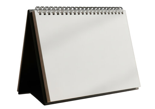 A blank spiral bound desk calendar isolated on transparent background
