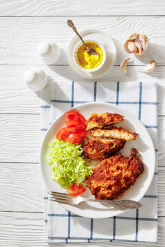 Traditional Polish gluten free pork kotlet schabowy