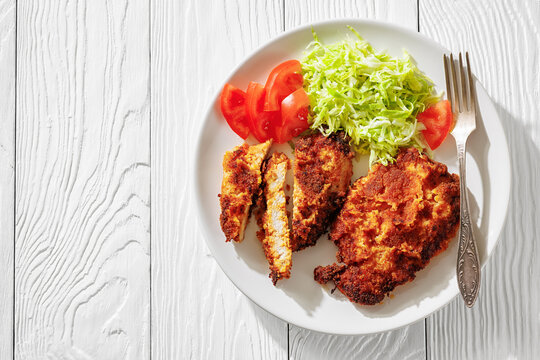 Traditional Polish gluten free pork kotlet schabowy