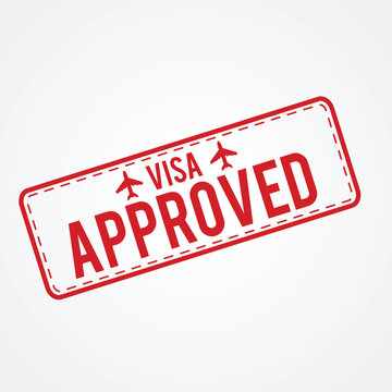 Reactanglular Approved Visa Stamp Vector in clean look
