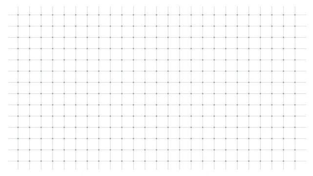 Grey grid line animation with lines forming a grid from multiple directions and dot pattern on white background. 4K animated minimalist grid for background, presentation, motion graphics, and overlay.