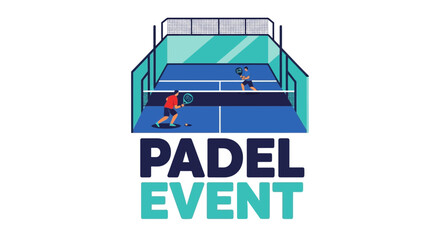 Obraz premium Vibrant Illustration of a Padel Match, Displaying a Dynamic Sporting Event for Enthusiasts