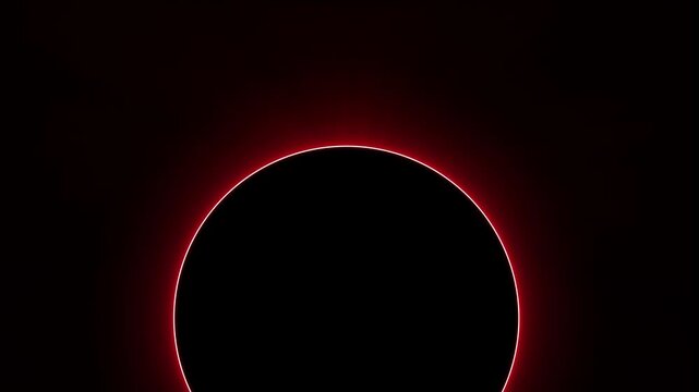 Partial Solar Eclipse, Surreal Solar Eclipse over misty seascape, Glowing Solar eclipse background texture animated on dark background.