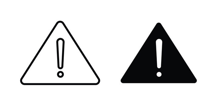 Caution Attention icon symbol collection, Stroke and flat icons