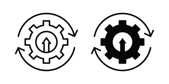 Continuous improvement icon symbol collection, Stroke and flat icons