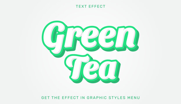 A vibrant green tea logo with a white background and text effect
