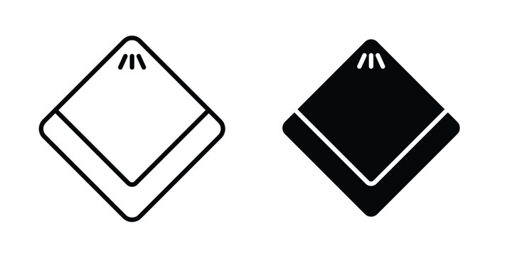 Handkerchief icon symbol collection, Stroke and flat icons