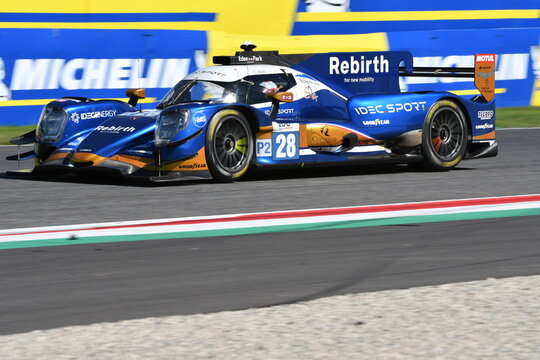 Scarperia, Italy - September 29th 2024: Oreca 07 Gibson of team IDEC SPORT drive by PINO-DE GERUS-VAN UITERT in action during 4h of Mugello.