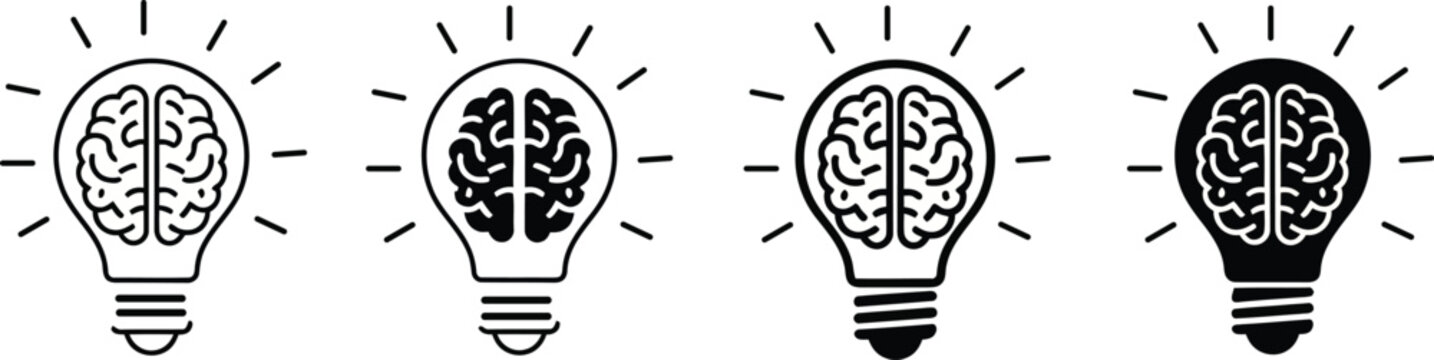 Brain development stages from infancy to adulthood illustrated as lightbulbs