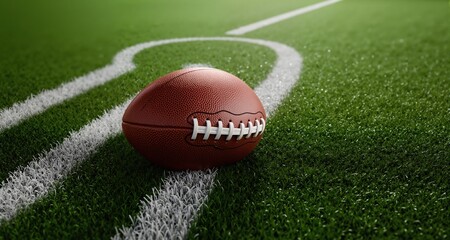 Obraz premium Realistic Football Texture Background, Ideal for Sports-Themed Designs, Athletic Branding, and Game Day Promotions, Generative AI 