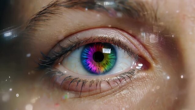 The Visual Alterations and Distortions Perceived in a Woman's Eye Under the Influence of Mind-Bending Substances Creating a Psychedelic Experience