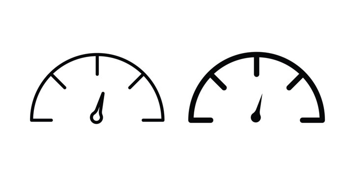 Speedometer icon symbol collection, Stroke and flat icons