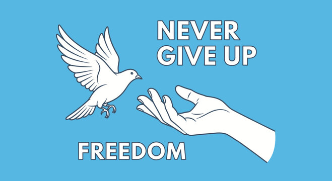 A Symbol of Hope: A Dove Flies Toward a Reaching Hand, Fostering Confidence