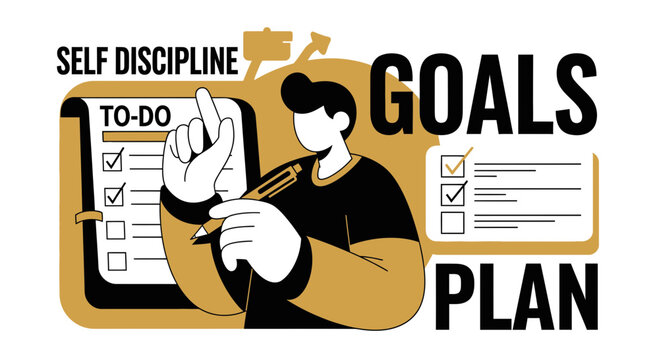Achieving Goals Through Focused Effort and Meticulous Planning Illustration