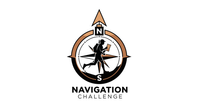 Adventure Navigation Challenge Compass Icon Logo Design