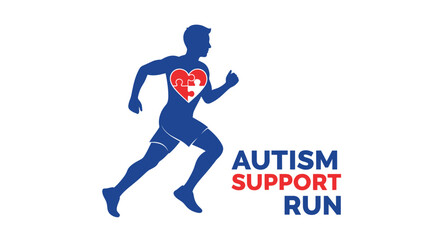 Obraz premium Autism Support Run: Supporting Individuals and Families, Raising Awareness for Autism
