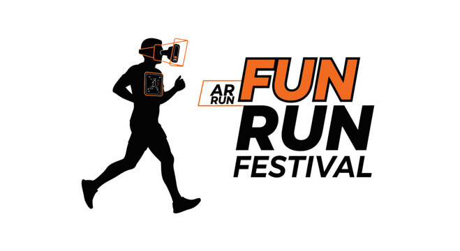 Augmented Reality Fun Run Festival Event Silhouette Graphic