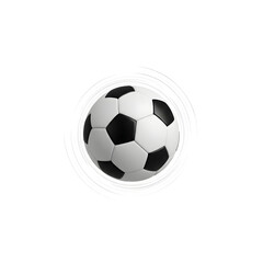 Fototapeta premium Classic black and white soccer ball with subtle motion blur effect on white background football traditional
