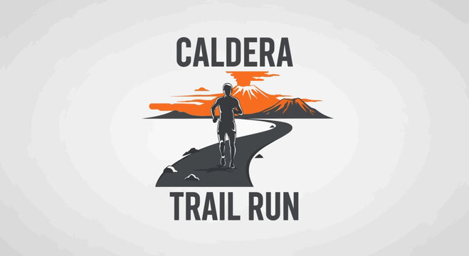 Caldera Trail Run Silhouette Depicting a Runner on a Mountainous Road Landscape Adventure